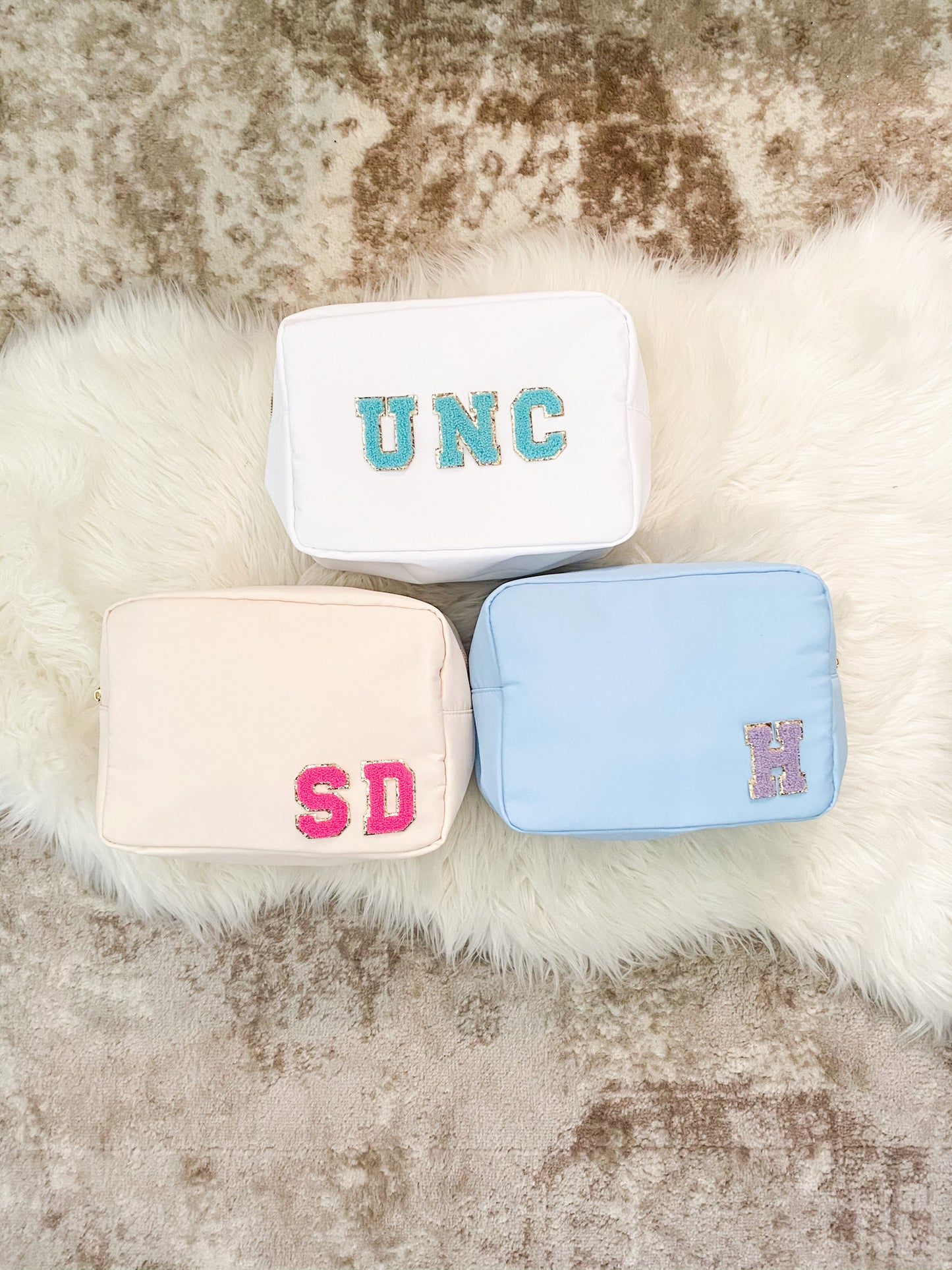 Extra Large Nylon Pouch Personalized With Patches