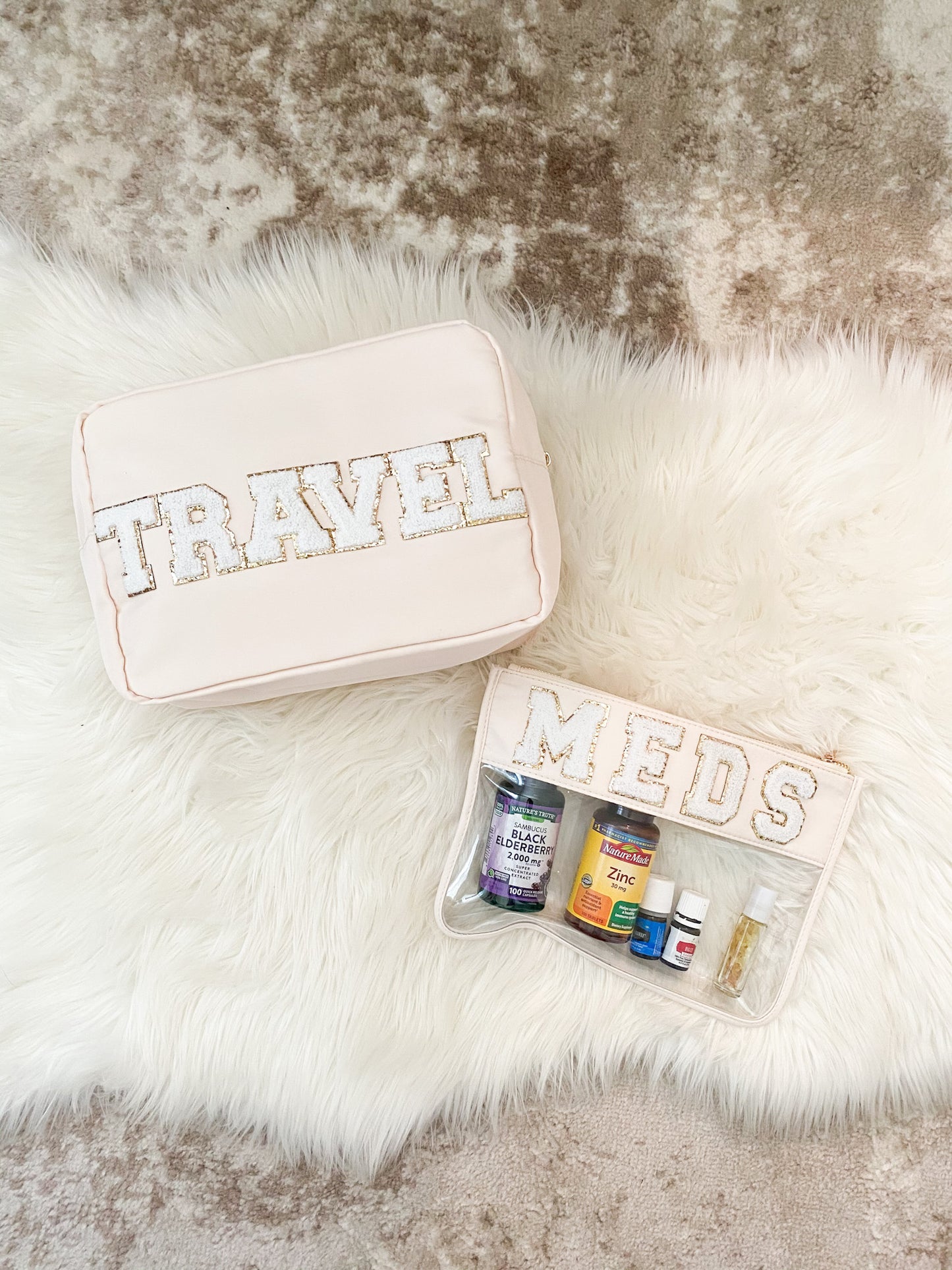Extra Large Nylon Pouch Personalized With Patches