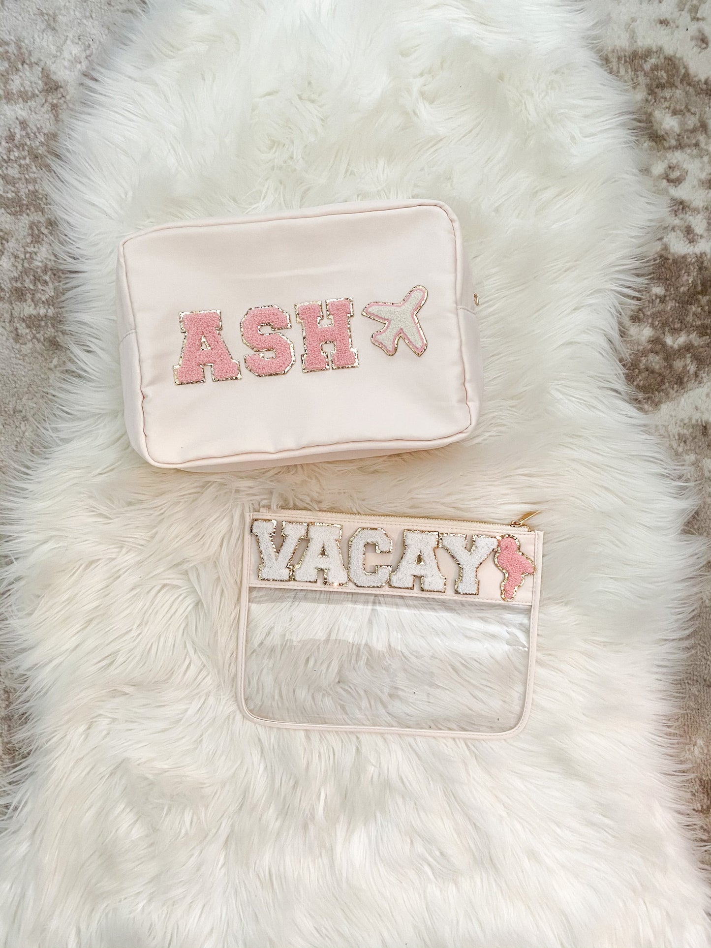 Extra Large Nylon Pouch Personalized With Patches