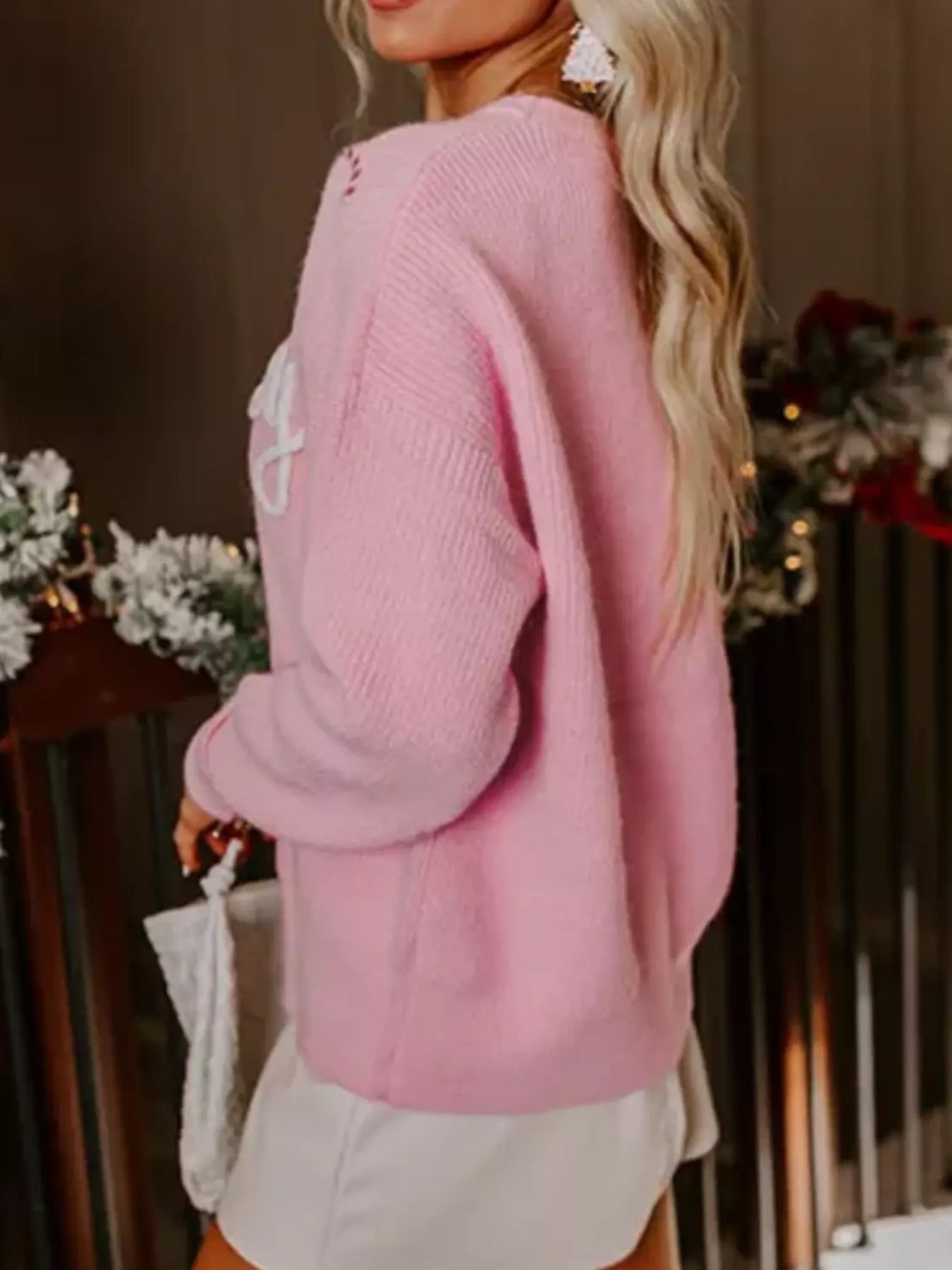 Pink Merry Embroidered Sweater