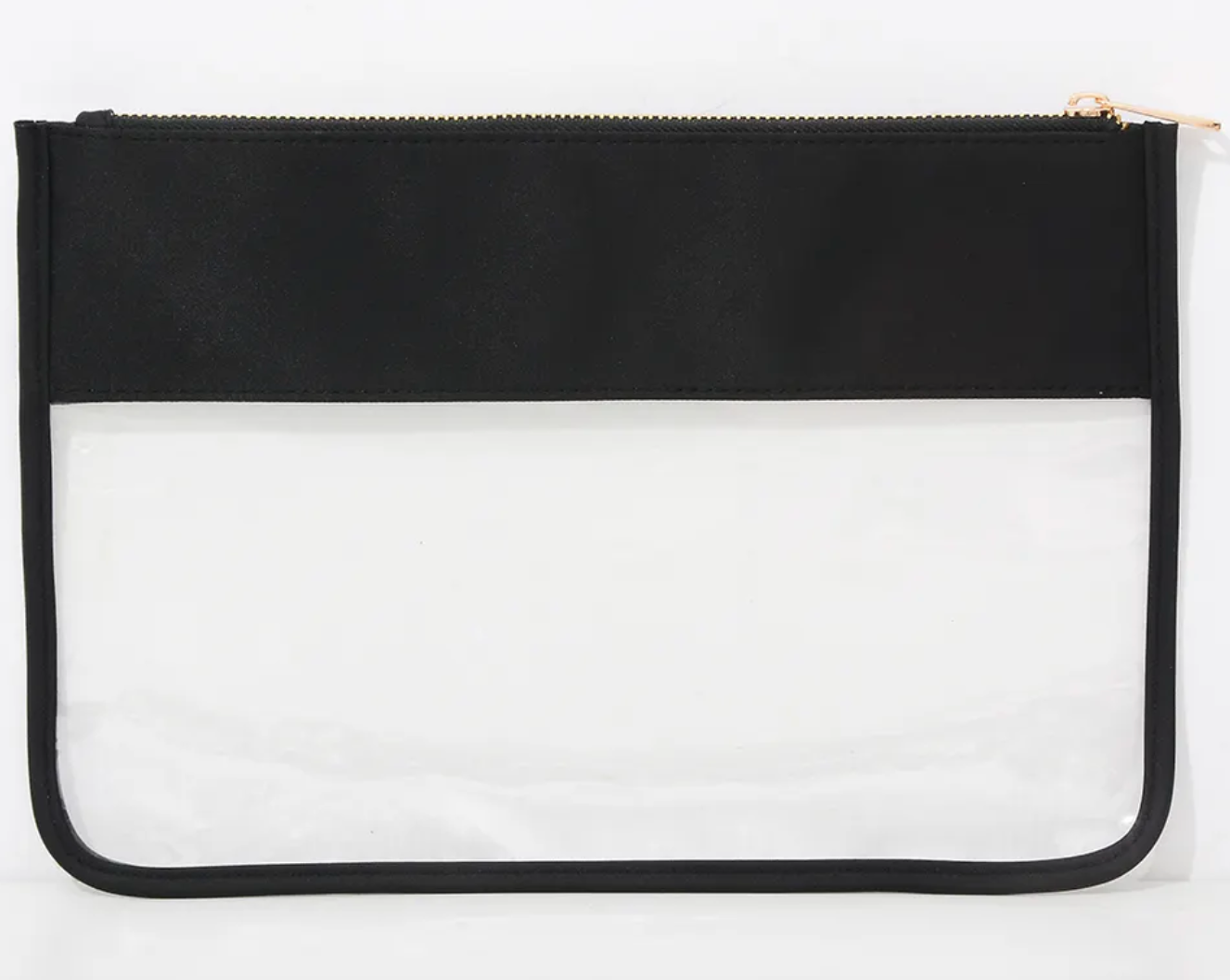 Clear Flat Nylon Pouch Personalized With Patches