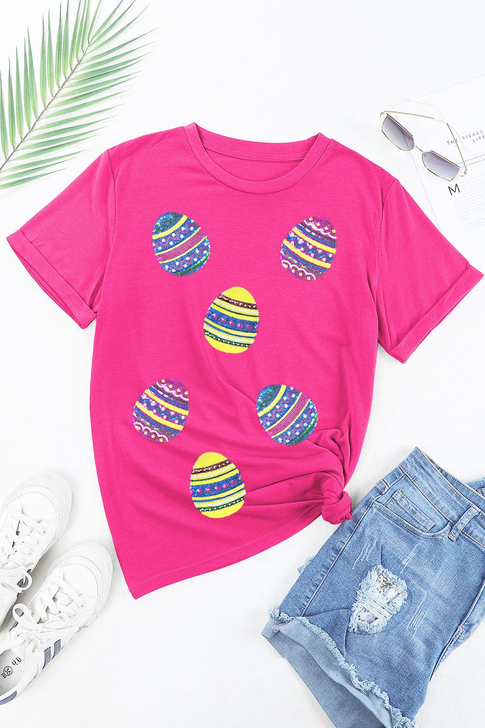 Sequin Easter Egg Shirt Glitter Egg Chenille Patch Shirt For Girls And Women Easter Basket Stuffer Idea