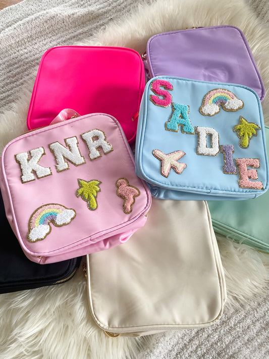 Nylon Lunch Bag Personalized with chenille patches