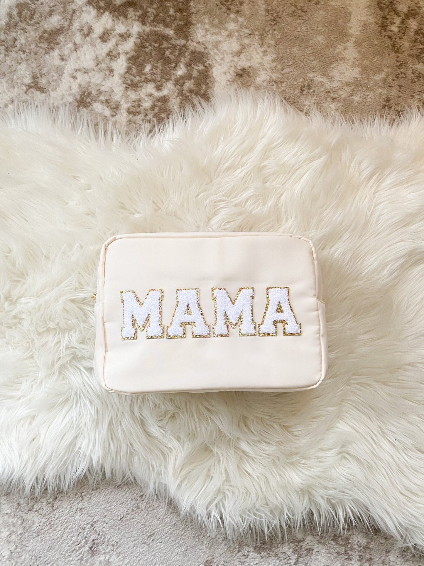 Mama Bag With Patches Mothers Day Gift Mama Pouch Mama Bag For Hospital New Mom Gift Baby Shower Gift Mama Makeup Bag Mama Toiletry Bag