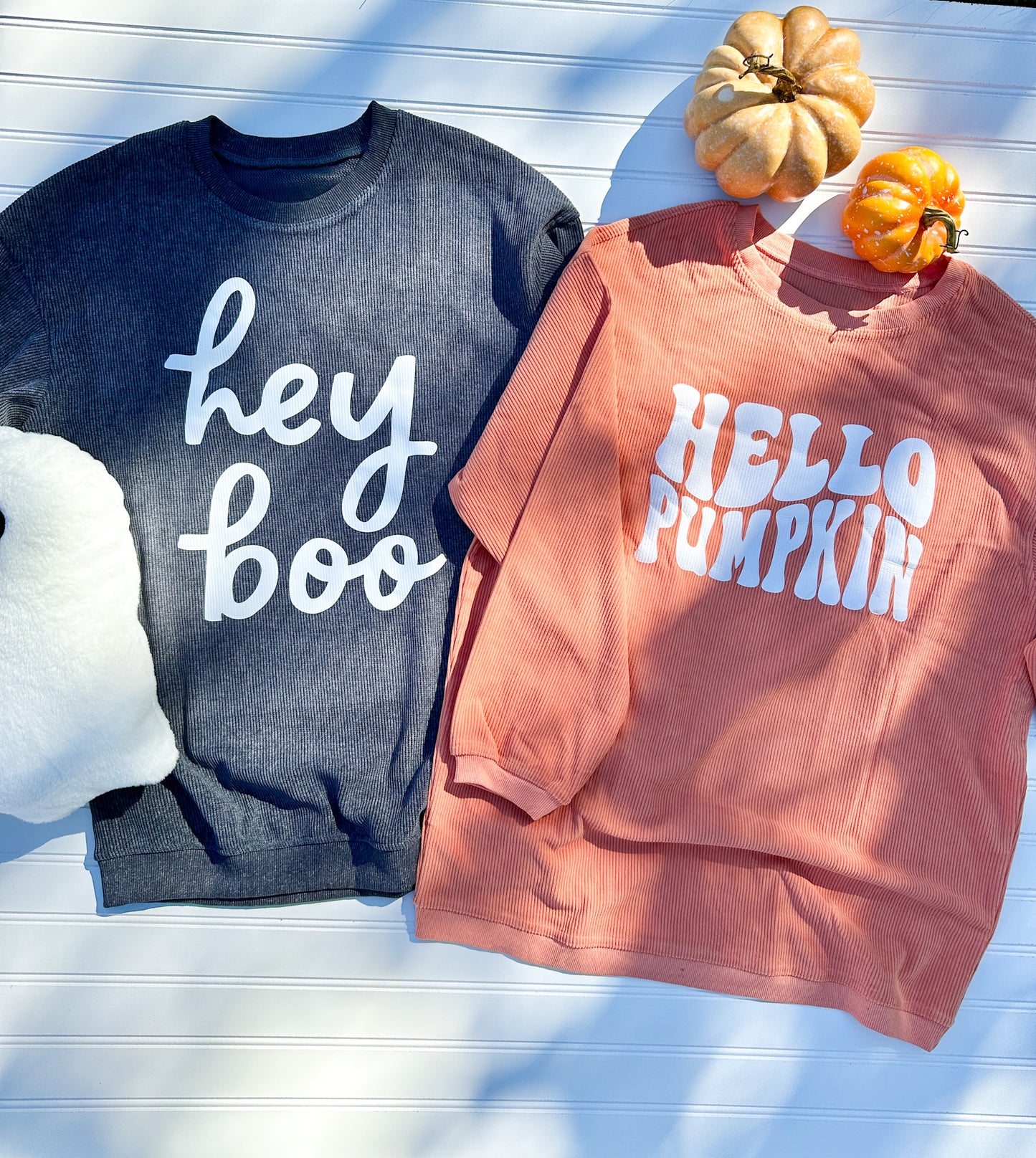 Women's Hey Boo Gray Corded Graphic Sweatshirt