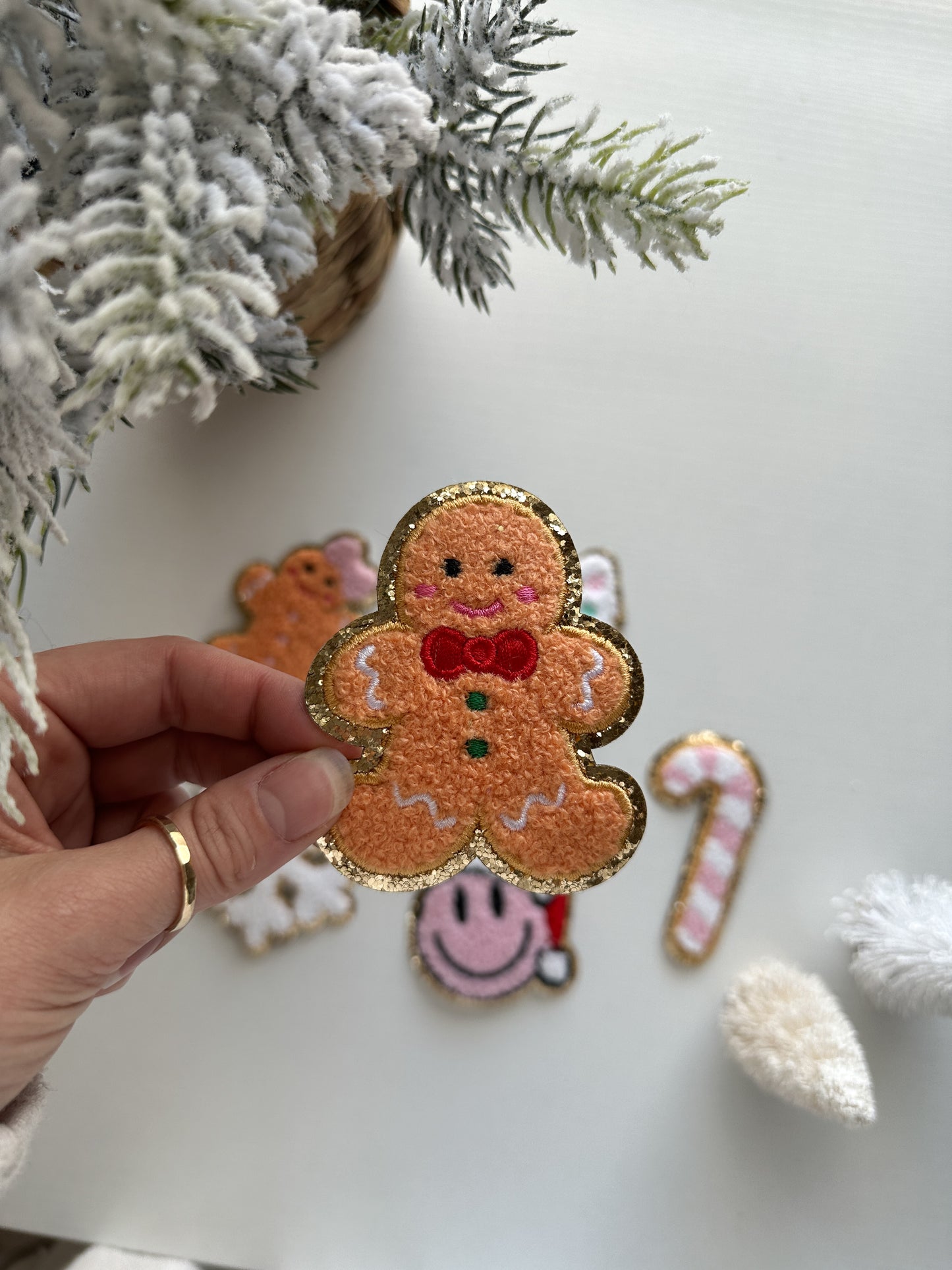 gingerbread boy patch self adhesive christmas patch