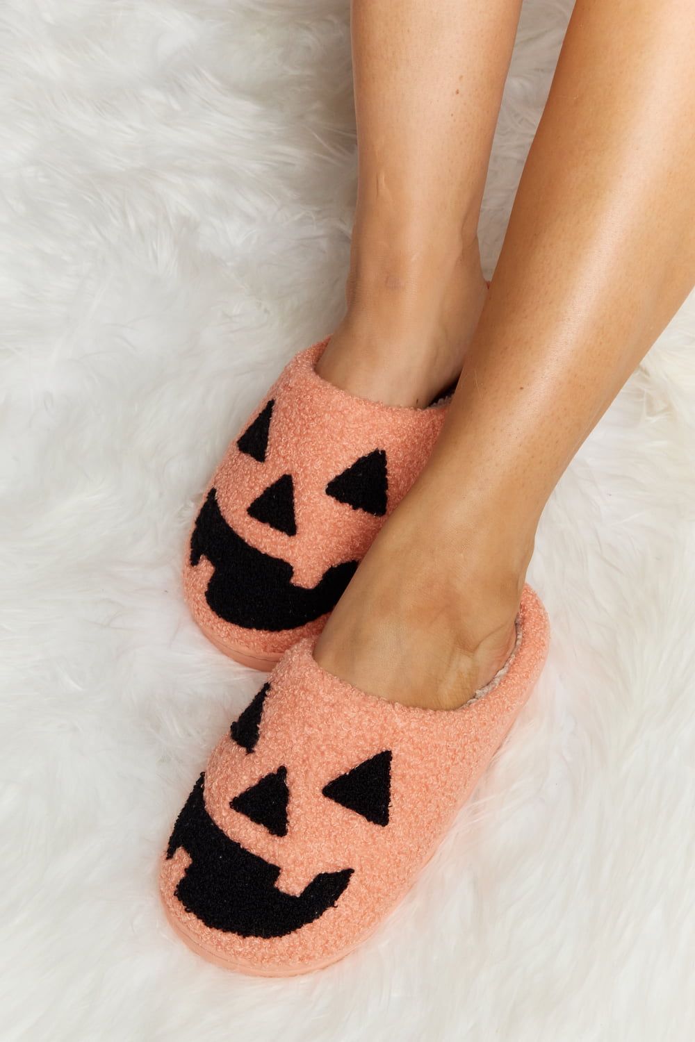 pumpkin face slippers in orange, great fall gift idea