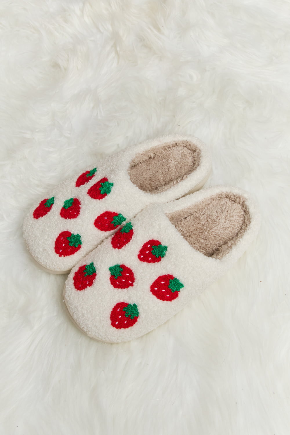 cute slippers with strawberry pattern