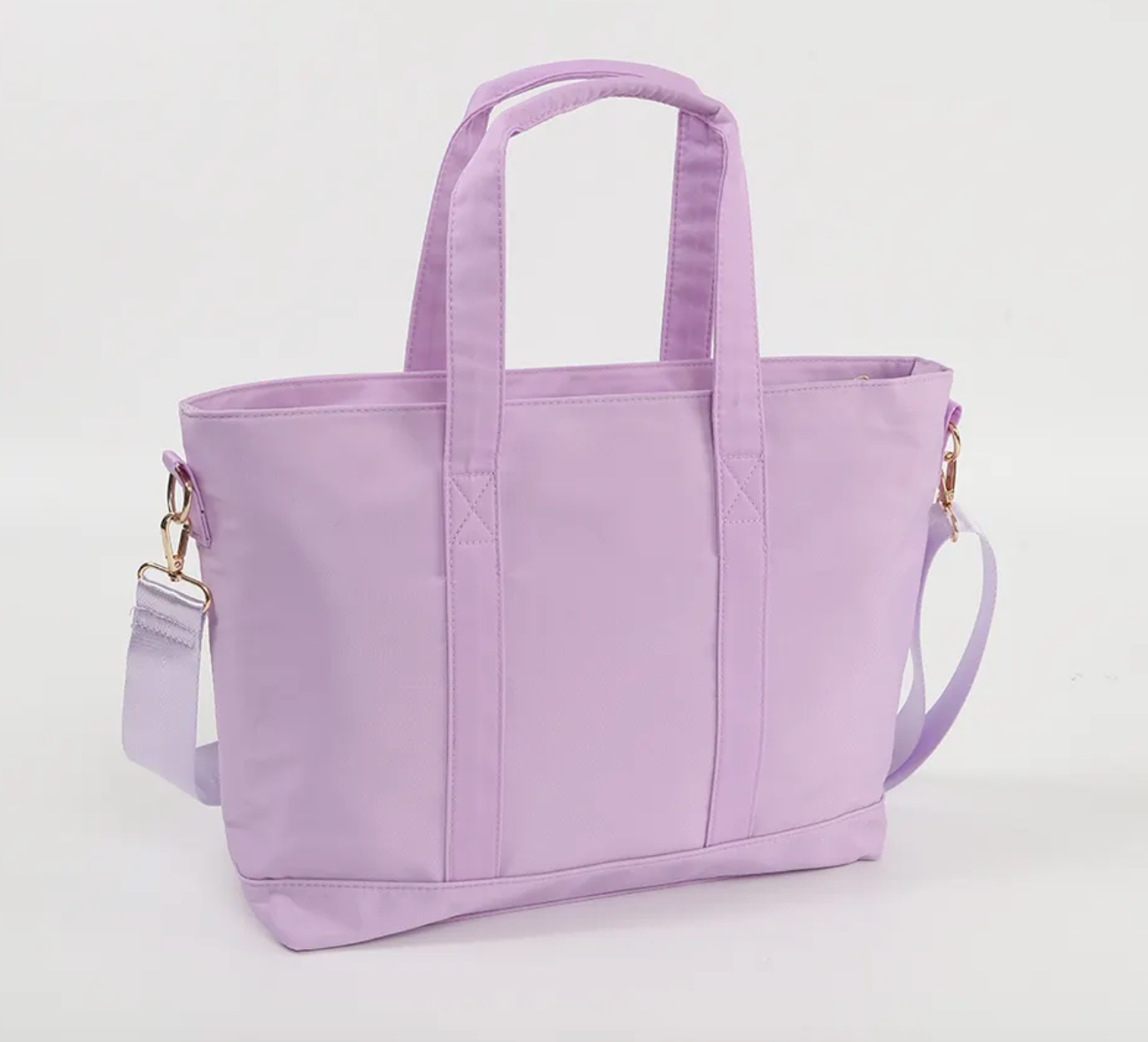 Personalized nylon tote purple color option