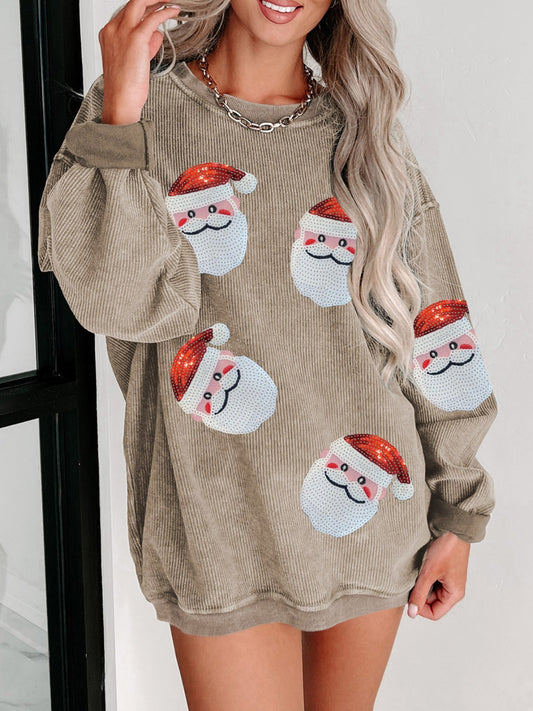 Sequin Santa Christmas Sweatshirt