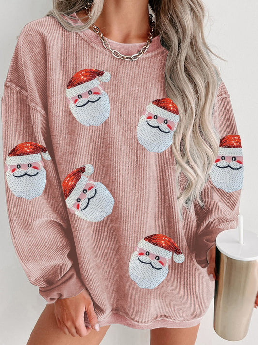 Sequin Santa Christmas Sweatshirt