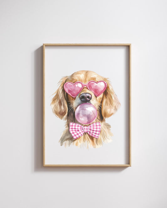 golden retriever cute printable art