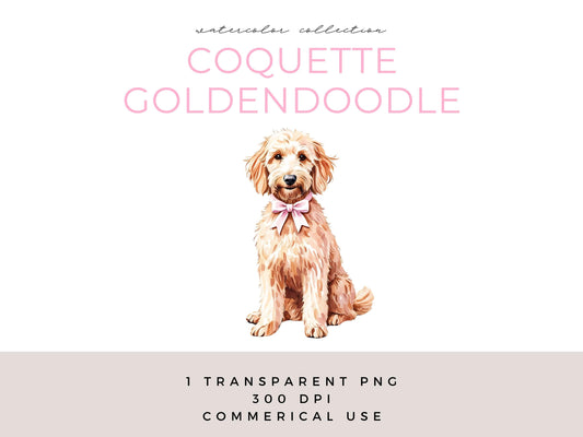 goldengoodle png pink coquette bow perfect for dog mom